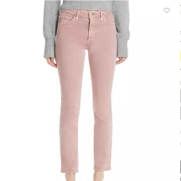 AG The Prima Crop Mid Rise Cigarette Crop Jeans in Rose Blush Size 27R - Picture 2 of 15